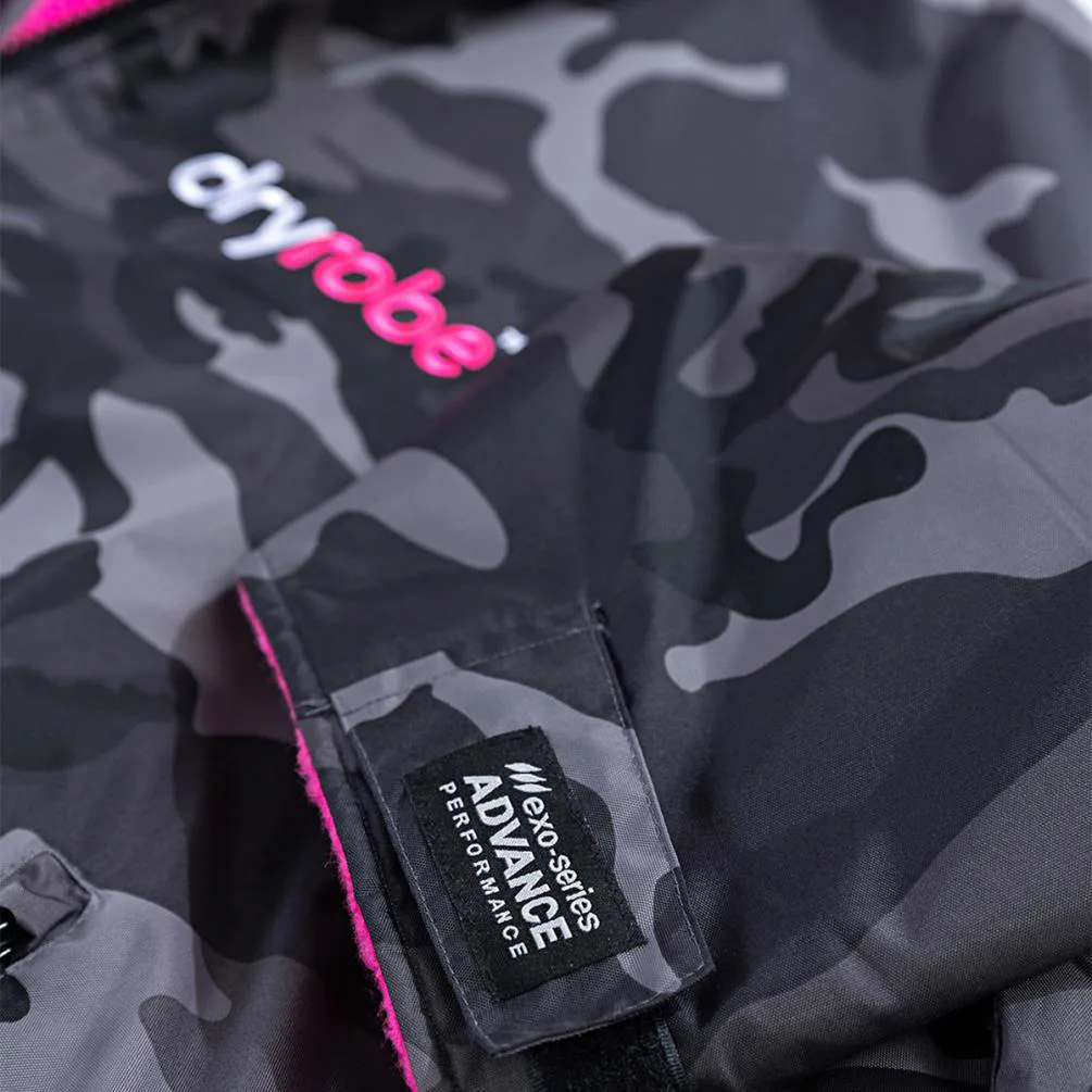 dryrobe Advance Long Sleeve Changing Robe - Black Camo / Pink Extra Image 3